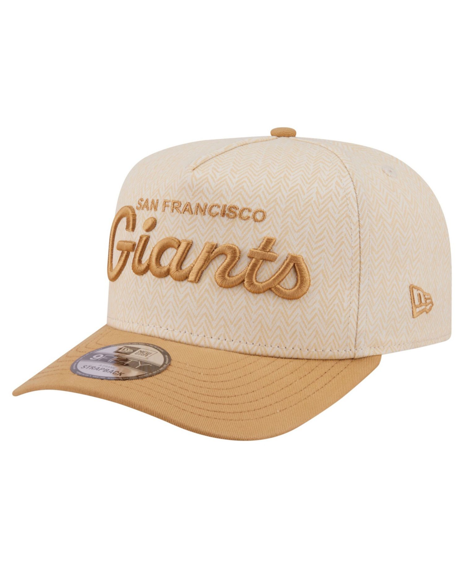 Men's Cream San Francisco Giants Herringbone 9FIFTY A-Frame Snapback Hat