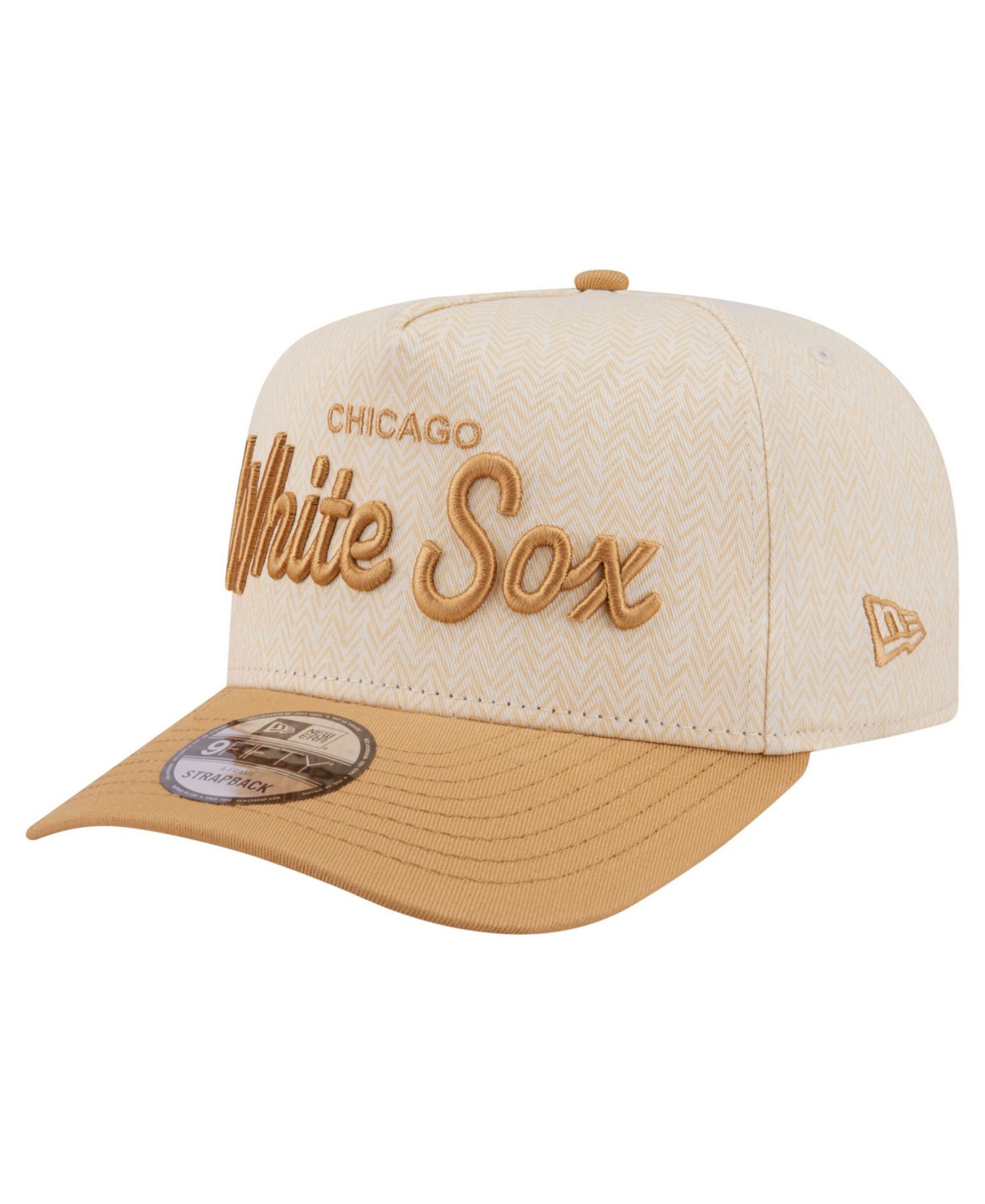 Men's Cream Chicago White Sox Herringbone 9FIFTY A-Frame Snapback Hat