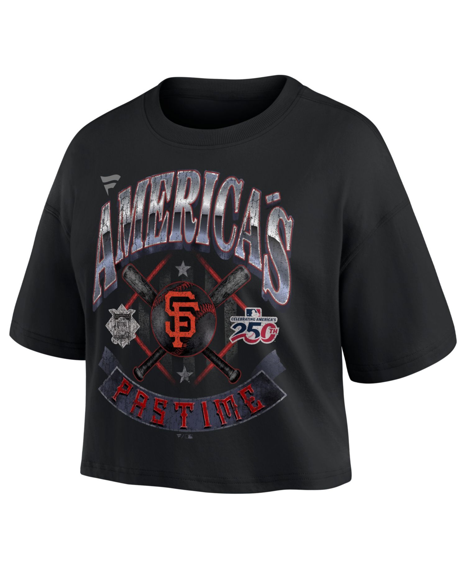 Women's Black San Francisco Giants Americana Crop T-Shirt