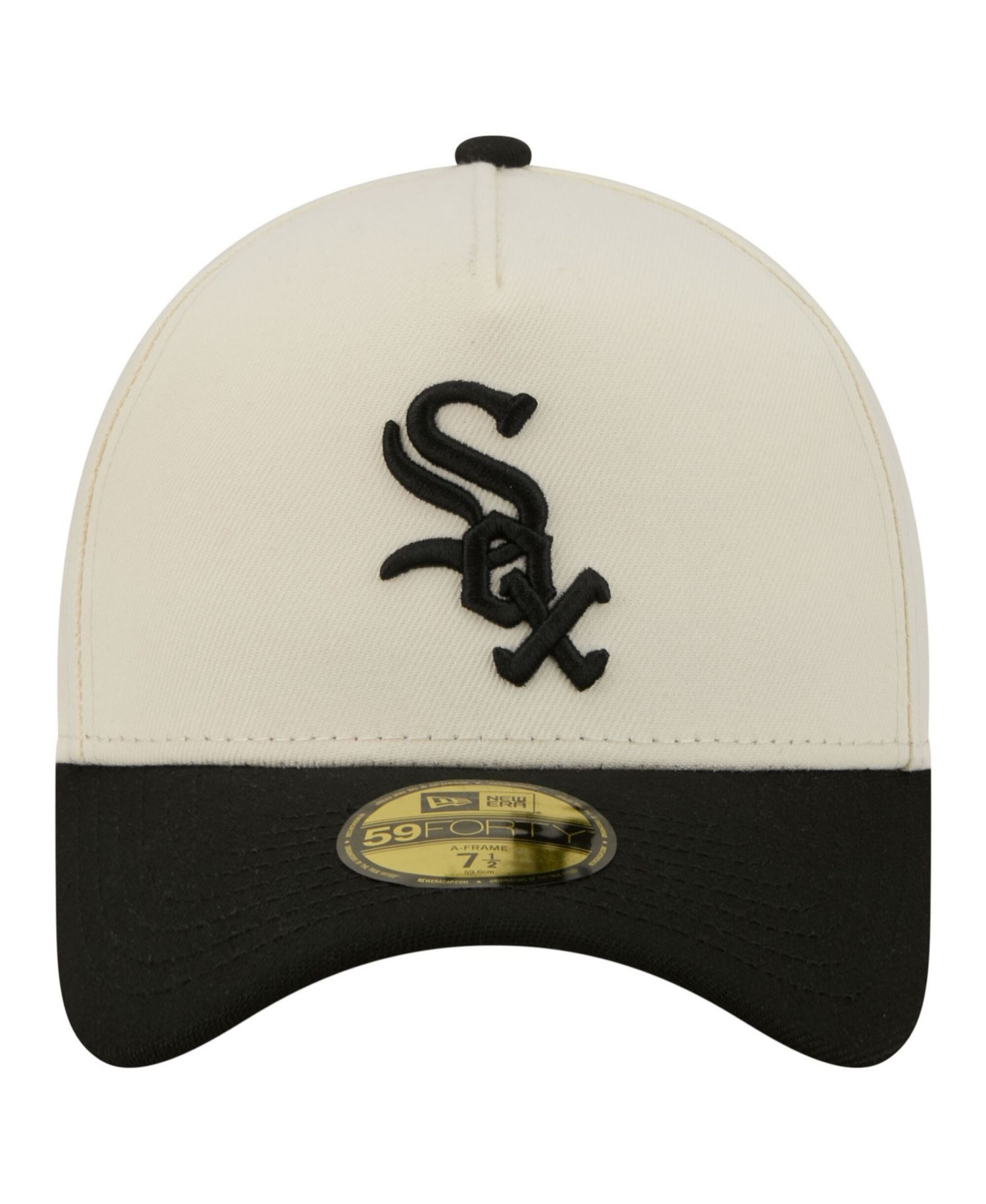 Men's Cream Chicago White Sox Chrome A-Frame 59FORTY Fitted Hat