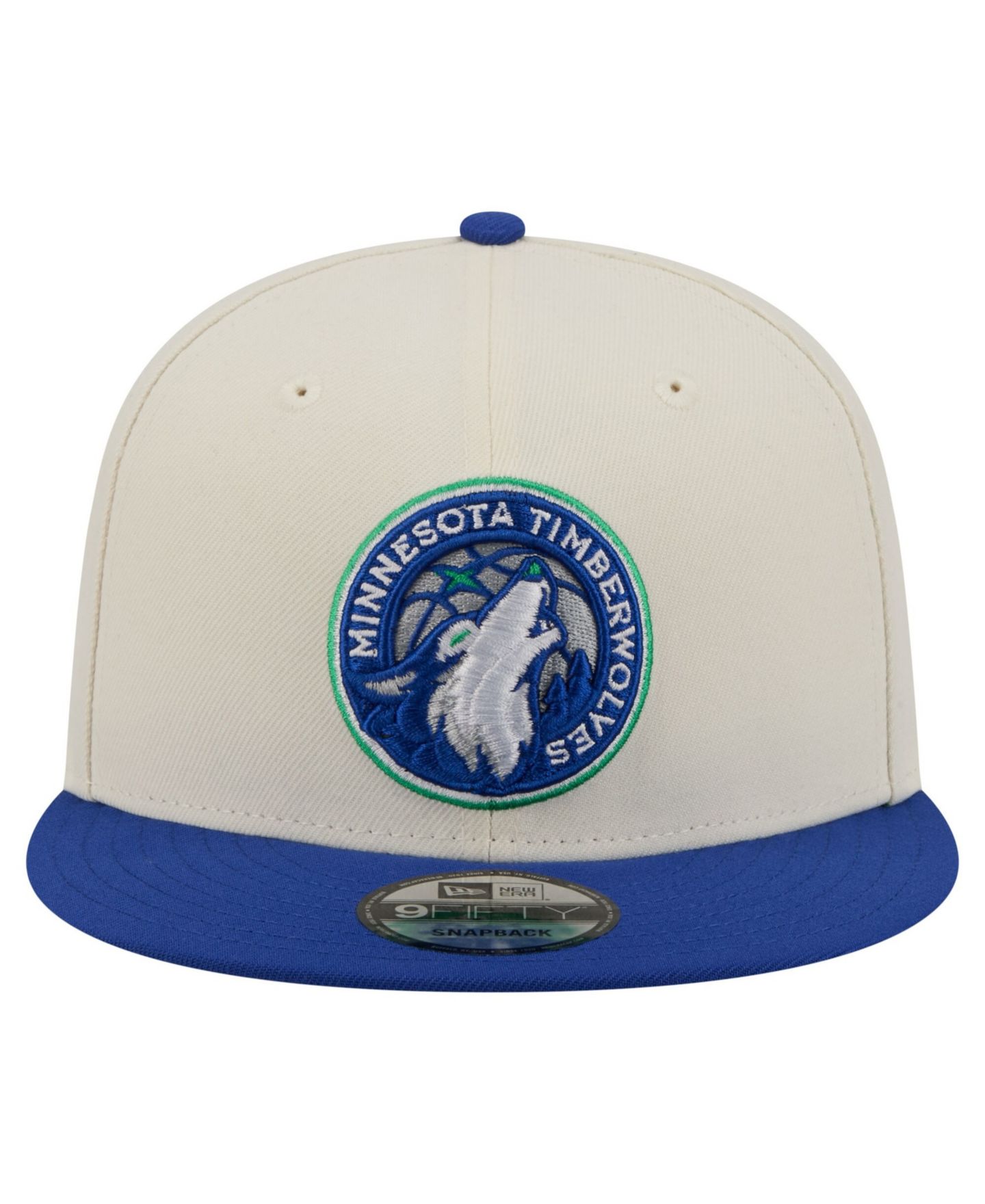 Мужская кепка New Era White/Blue Minnesota Timberwolves 9FIFTY Snapback Hat — фото 2