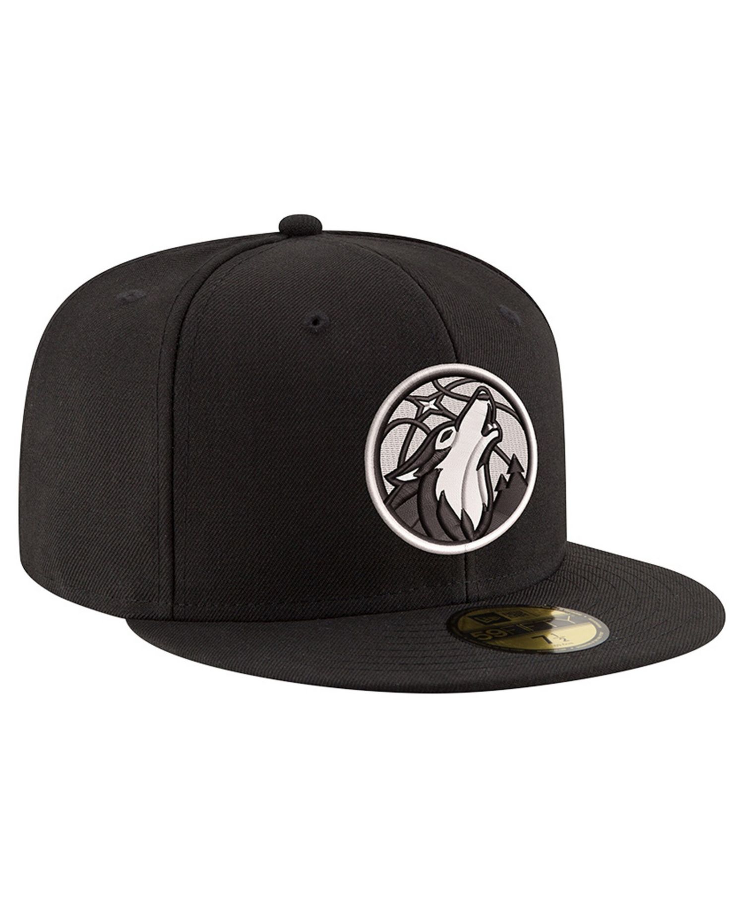 Men's Black/White Minnesota Timberwolves 59FIFTY Fitted Hat