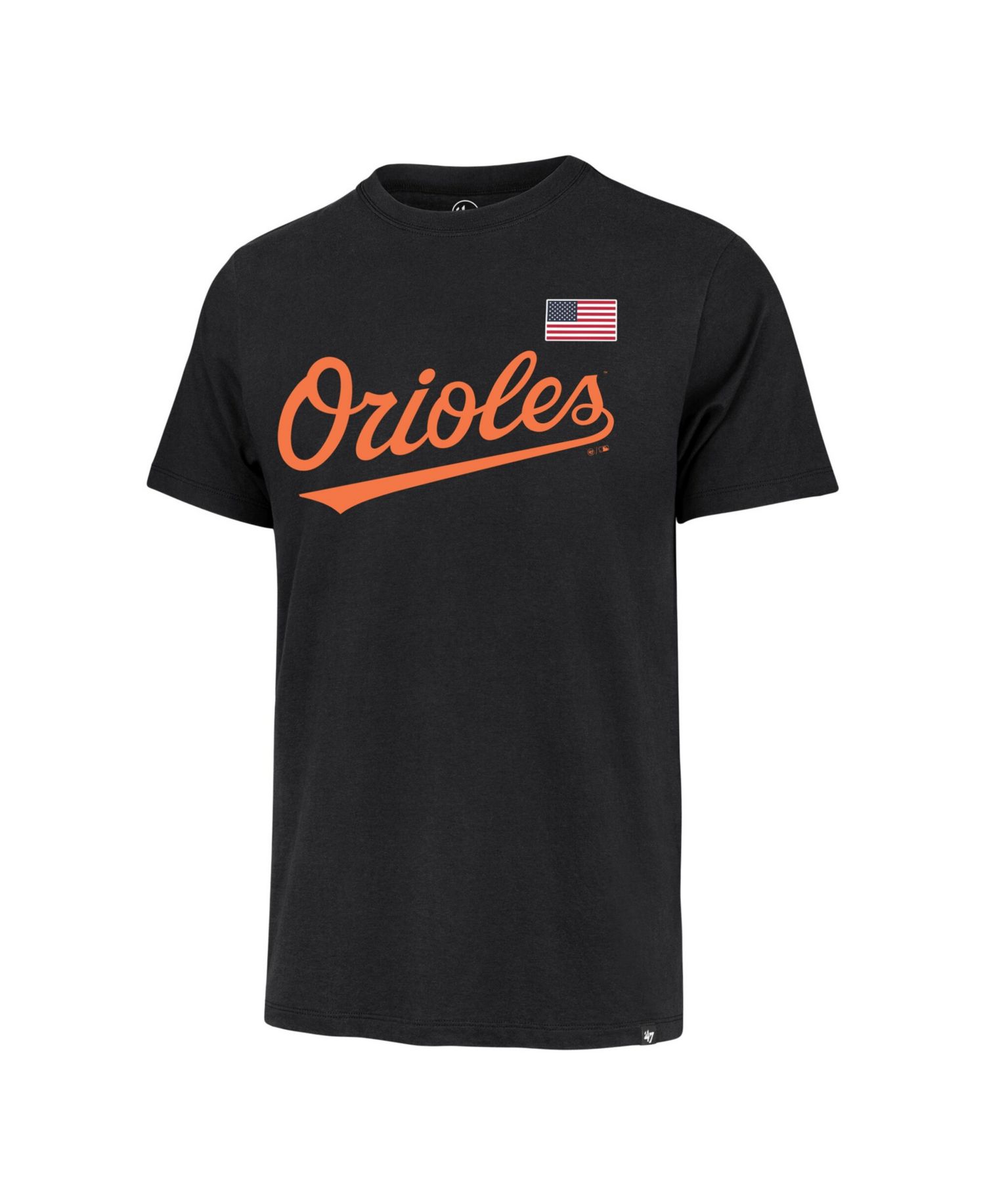 Men's Black Baltimore Orioles Heritage U.S. Flag T-Shirt