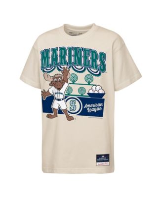 Big Boys and Girls Cream Seattle Mariners Step Back Up Mascot T-Shirt