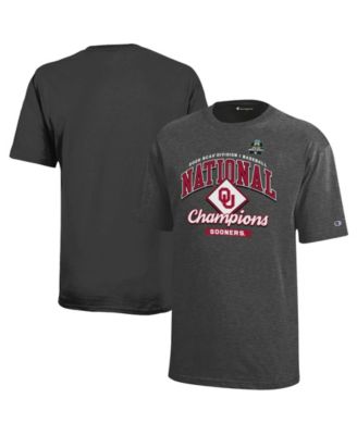Big Boys and Girls Heather Black Oklahoma Sooners 2026 NCAA Baseball Men's College World Series Locker Room T-Shirt