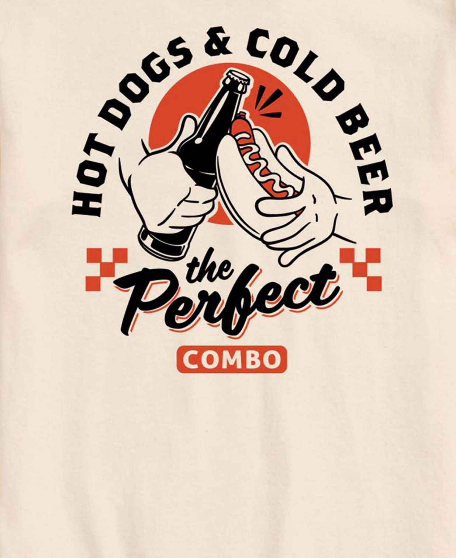 Men's Instant Message Hot Dogs and Cold Beer Graphic T-Shirt
