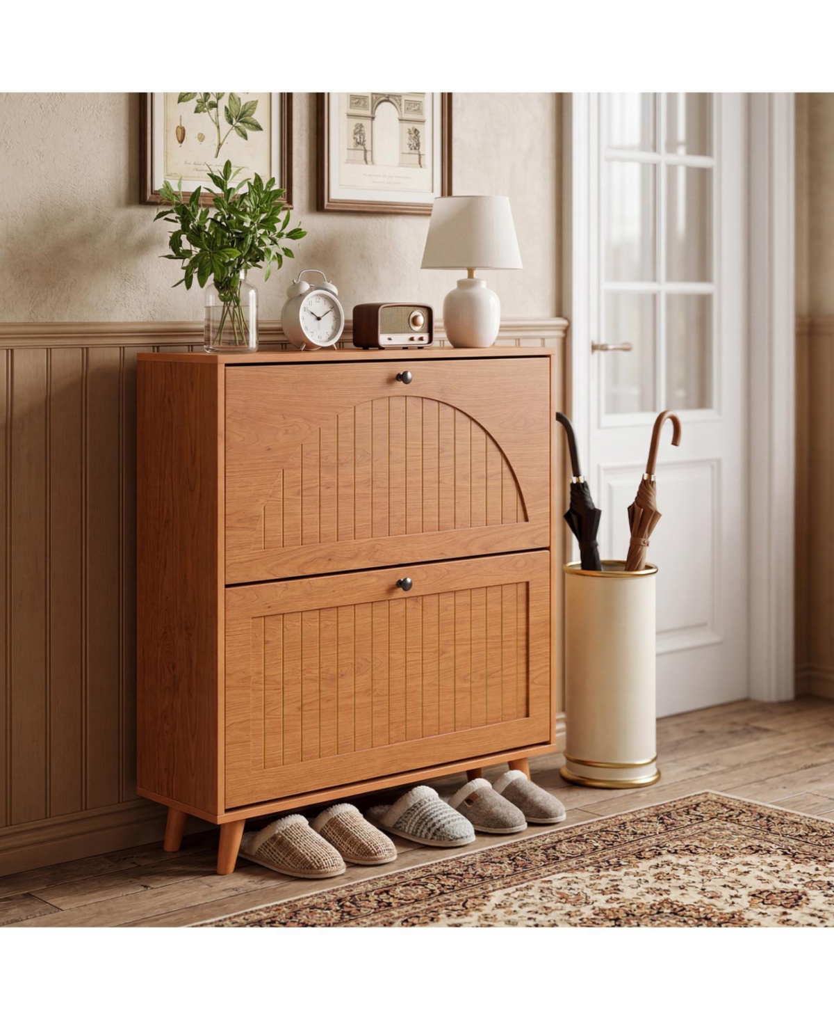 Slickblue Entryway Shoe Cabinet with Adjustable Removable Shelving
