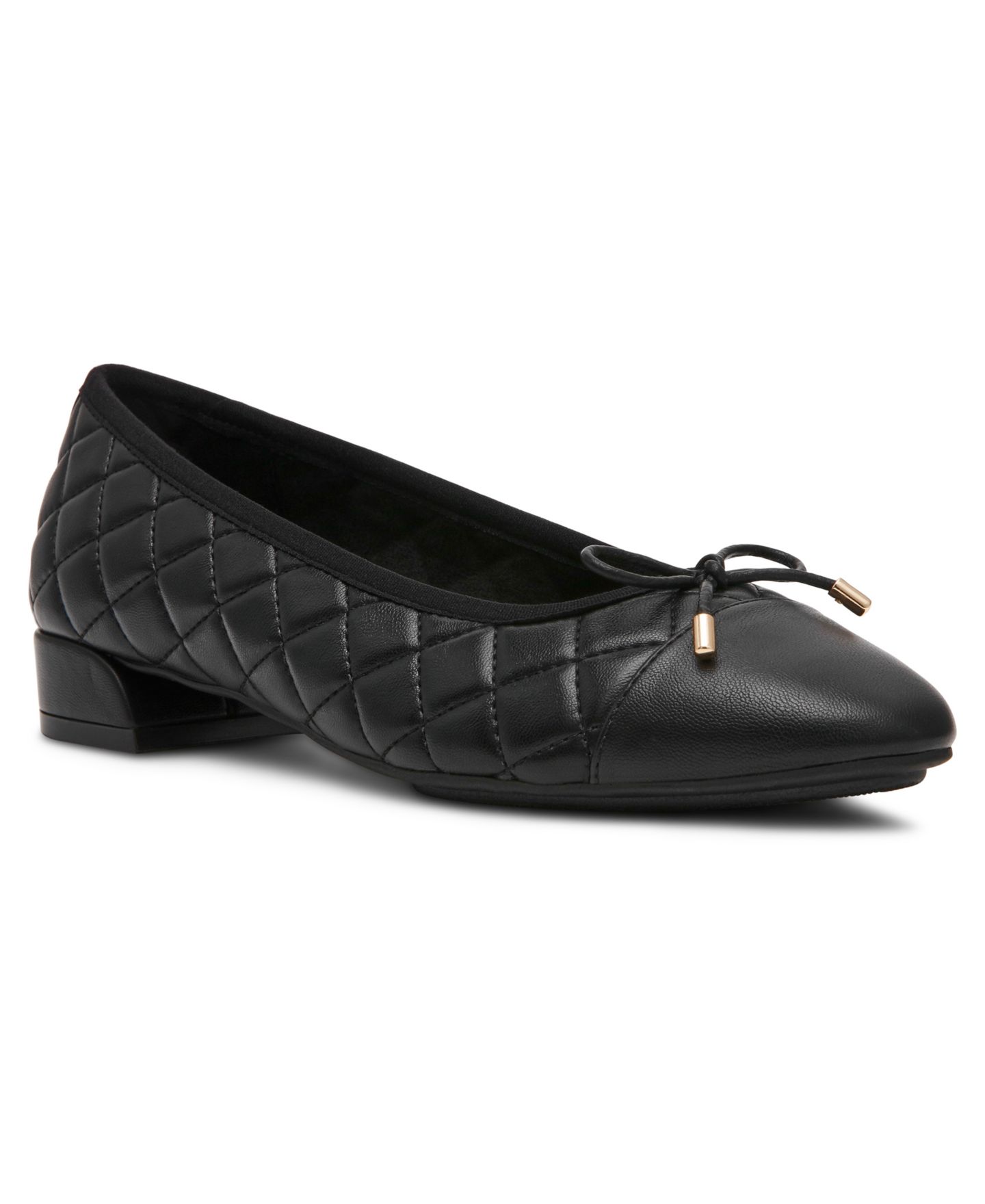 Женские стёганые балетки Anne Klein Divine без застёжки, цвет: Чёрный — фото 1