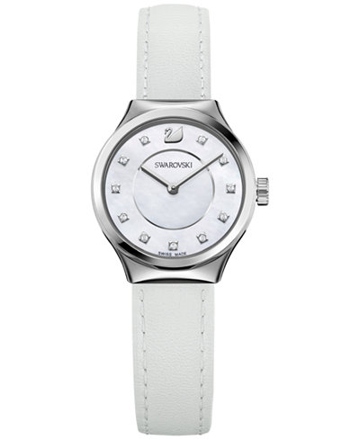 Swarovski Women's Swiss Dreamy White Leather Strap Watch 28mm 5199946