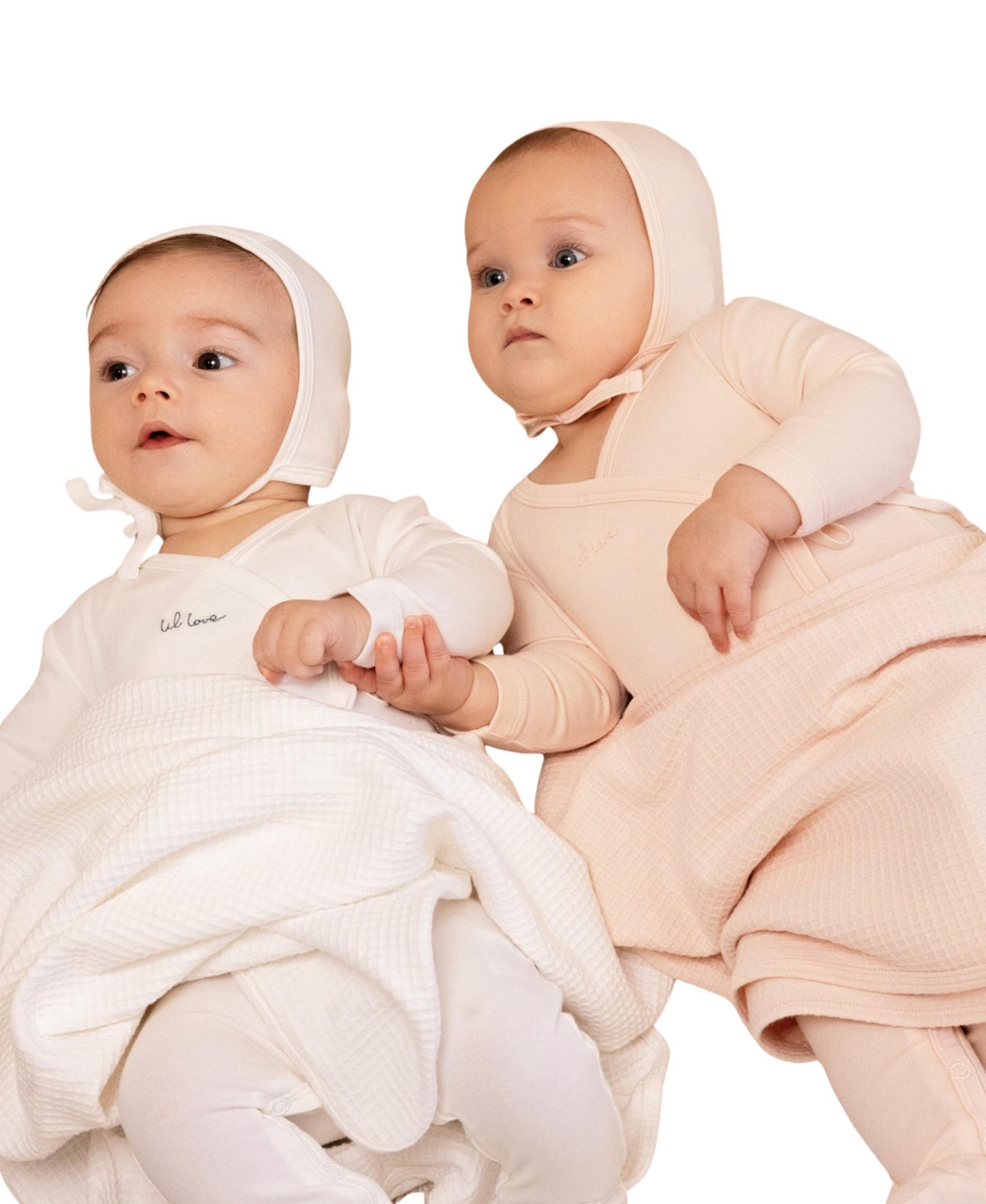 Baby ( 1M to 12M ) Lil Love Embroidered Wrap Footie and Bonnet