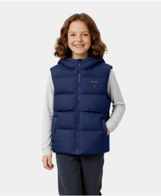 Kids' size S TO XL 4-Zone Hooded Heated Down Vest