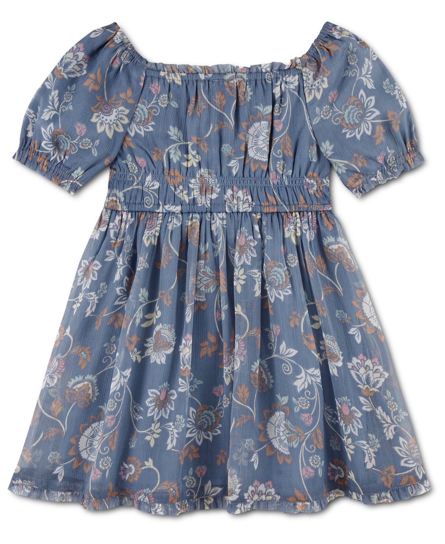 Платье abercrombie kids Babydoll Mini Short-Sleeve Dress для девочек-малышей, цвет: Синий с принтом — фото 2