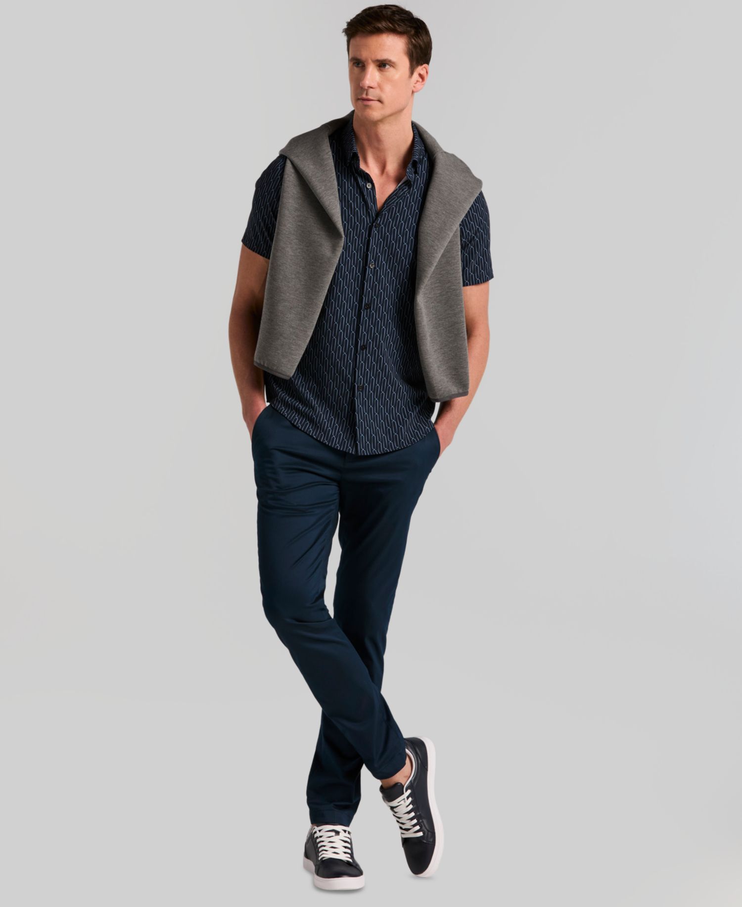 Men's Abstract Square Print Shirt