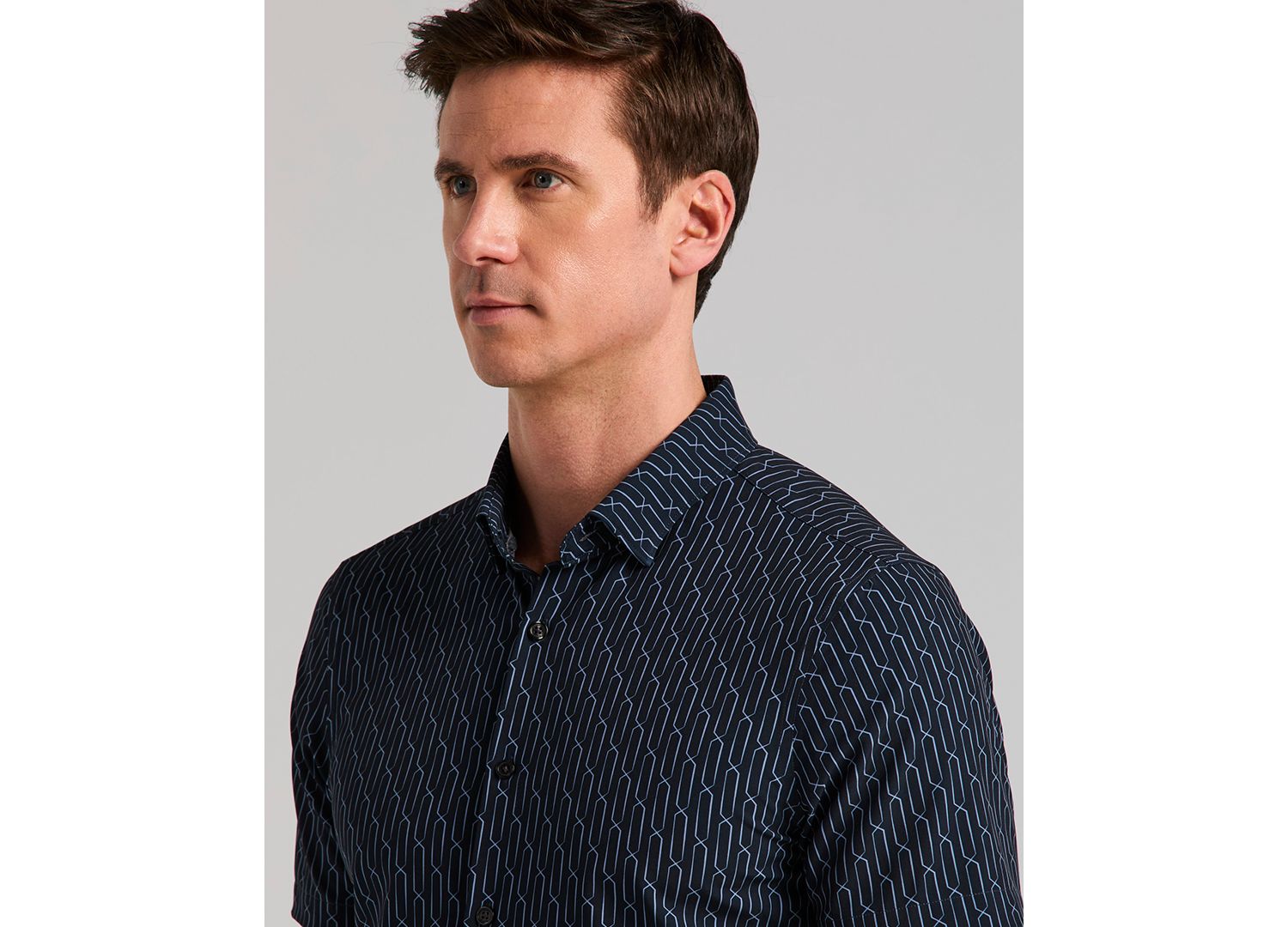 Men's Abstract Square Print Shirt