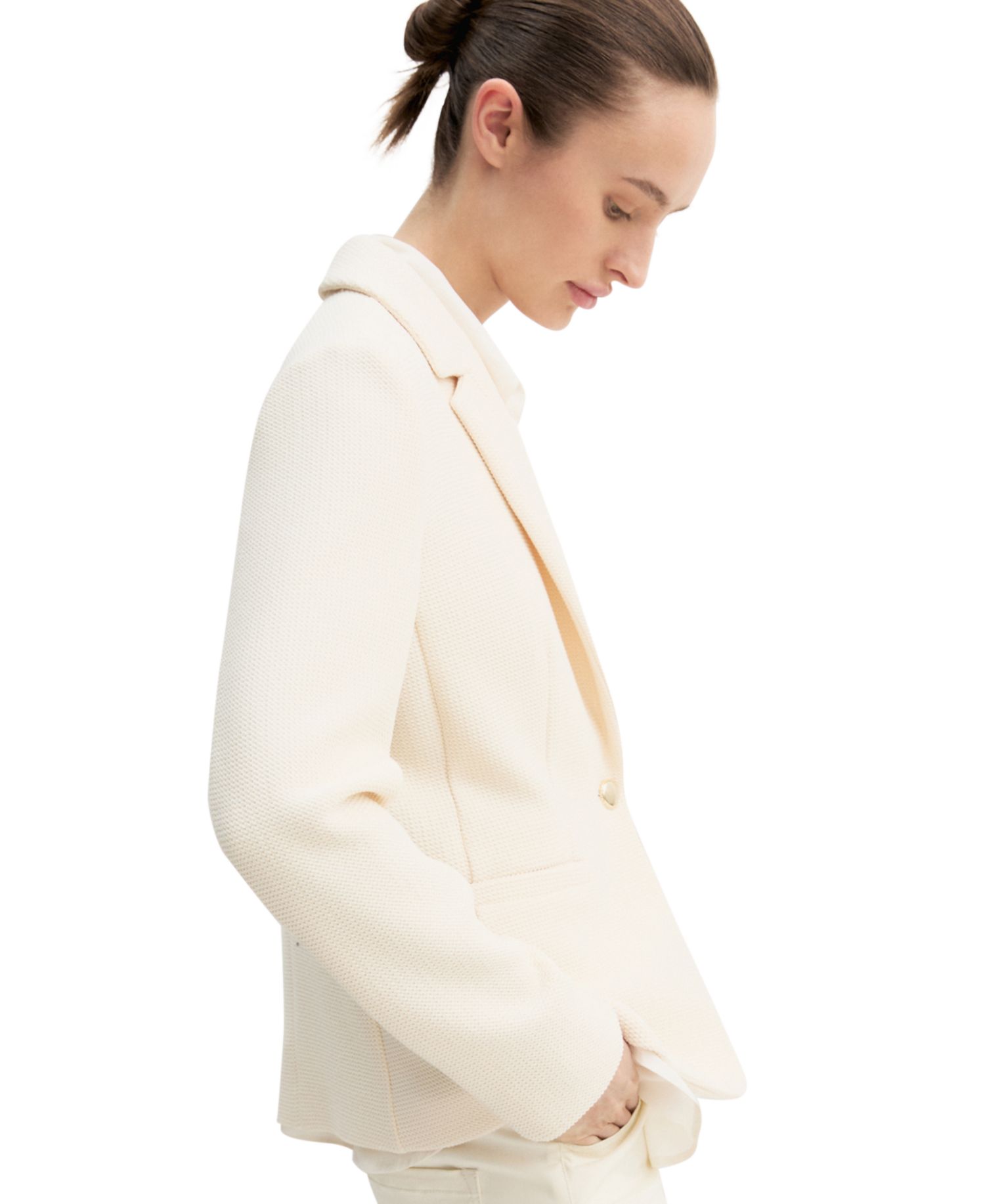 Women's Stretch Basketweave Fitted Blazer