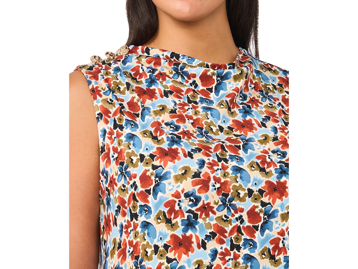 Женское платье Vince Camuto Plus Size Mock-Neck Pleated Midi, цвет: Джинсовый тёмно-синий — фото 3