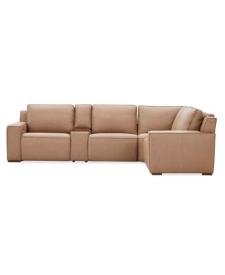 Aspen 2PM 5-Piece Leather Sectional Sofa Set (LAF Recliner, RAF Recliner, Armless Chair, Console, Corner)