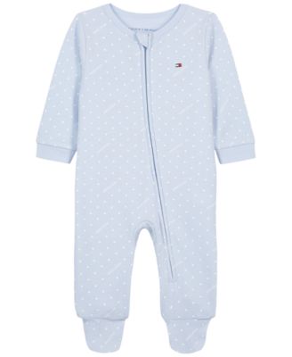 Baby Boys' Polka Dot Zip-Front Footed Coverall