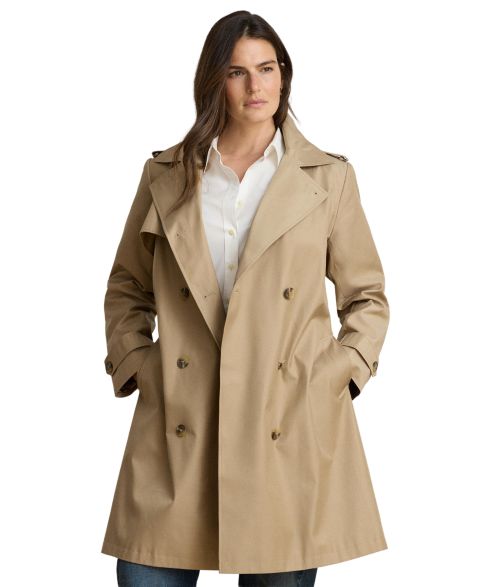 Женские куртки Lauren Ralph Lauren Plus Size Double Breasted Trench Coat, Created for Macy's