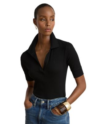Women's Jersey Short-Sleeve Collared Top