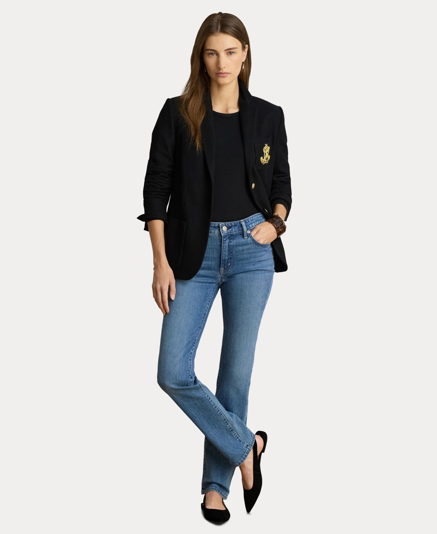 Женские джинсы Lauren Ralph Lauren Mid-Rise Slim Straight, цвет: Синий варёный — фото 3