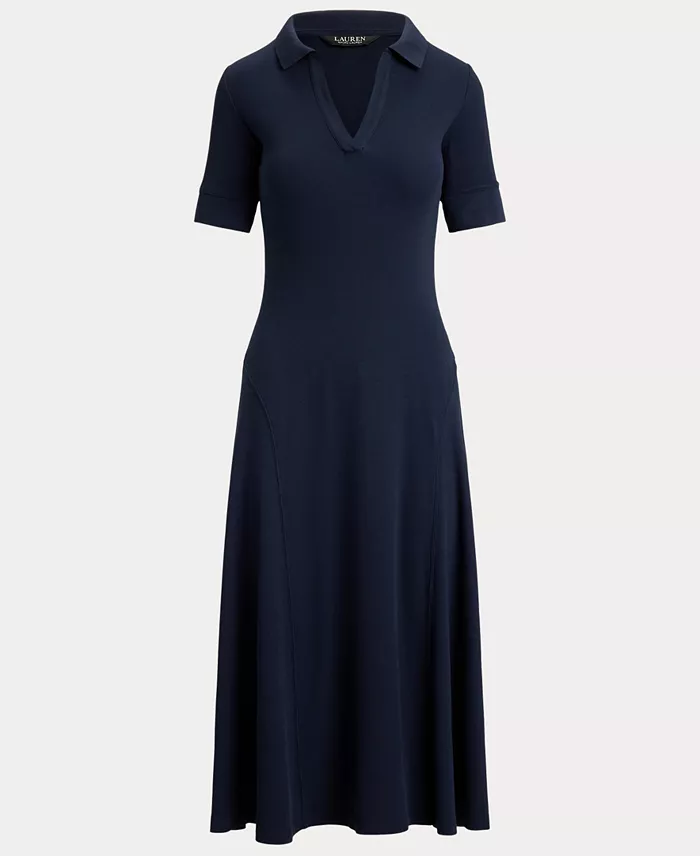 Women's Rib Knit Collared Dress - thumbnail 6