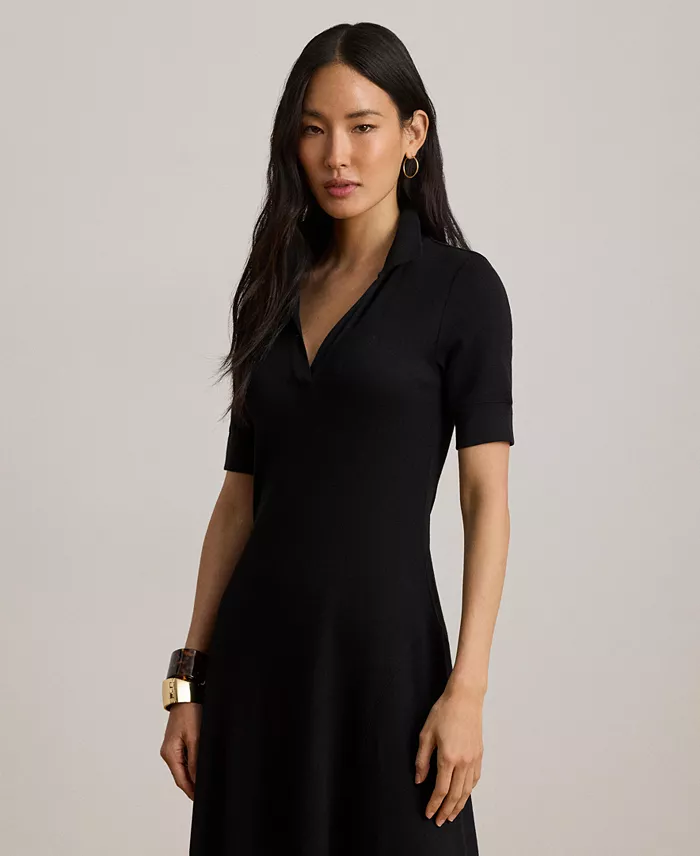 Women's Rib Knit Collared Dress - thumbnail 10