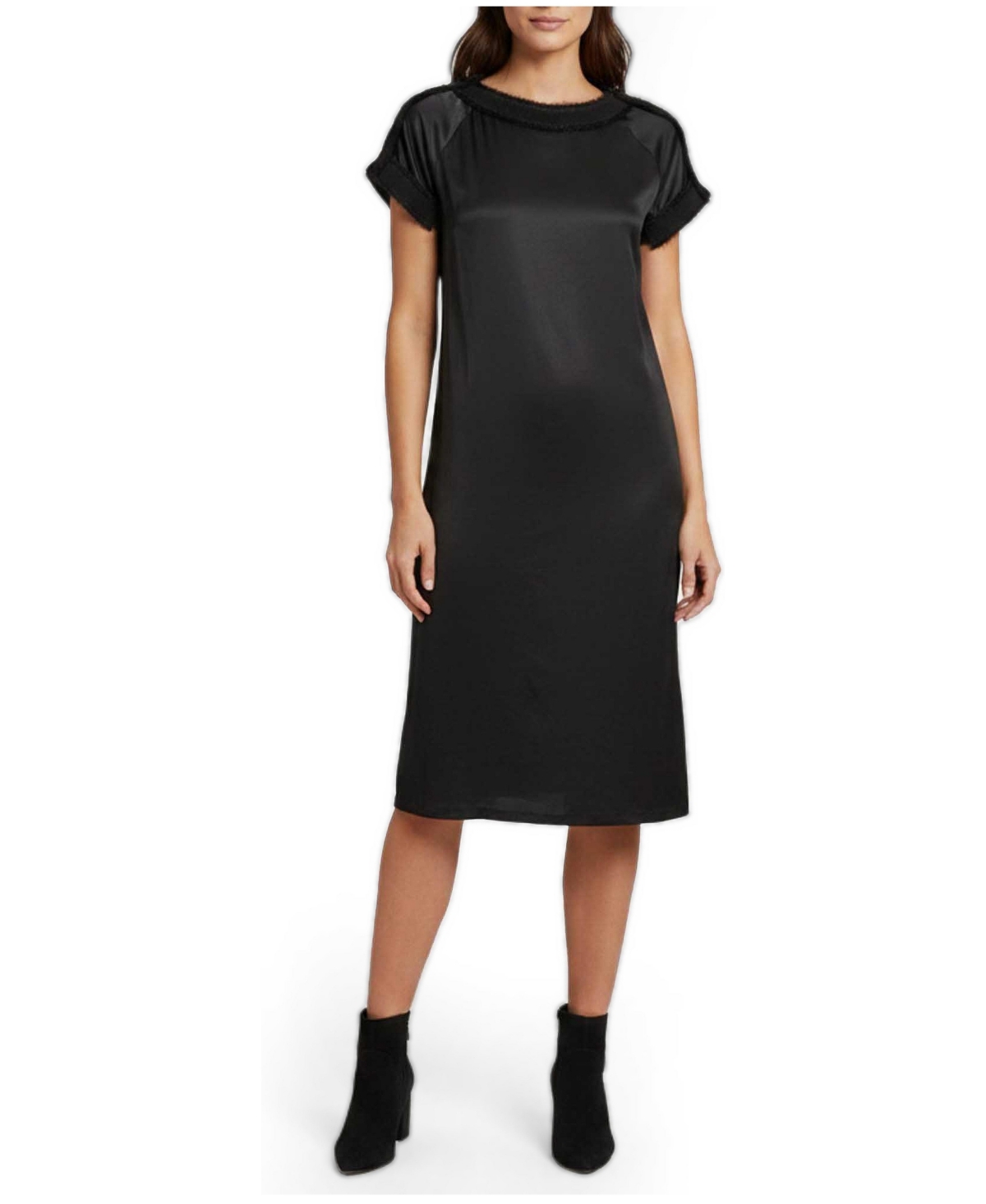 Pre-Owned Bottega Veneta Women's Synthetic Mohair Trim Bateau Neck Dress
