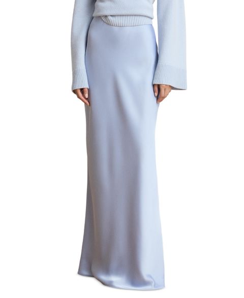 Женская юбка Lauren Ralph Lauren Satin Charmeuse Maxi, цвет: Синий