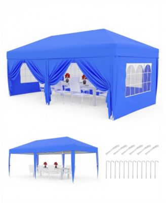 1020 ft Waterproof Height Gazebo with 6 Removable Sidewalls, Folding Gazebo for Patio, Camping, Market and Party