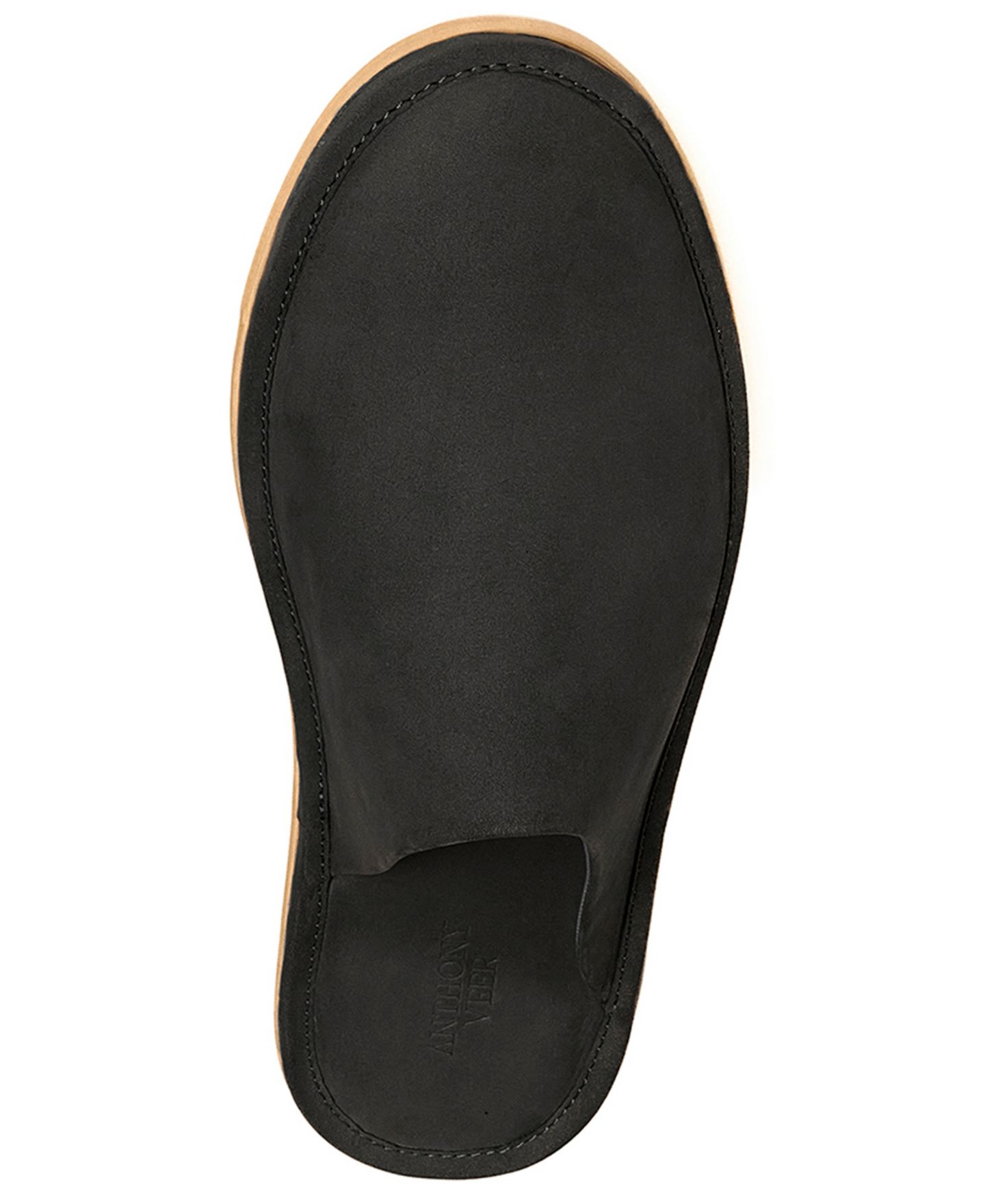 Мужские тапочки Anthony Veer Palermo Nubuck Leather Slippers, цвет: Карбоновый чёрный нубуковый — фото 3