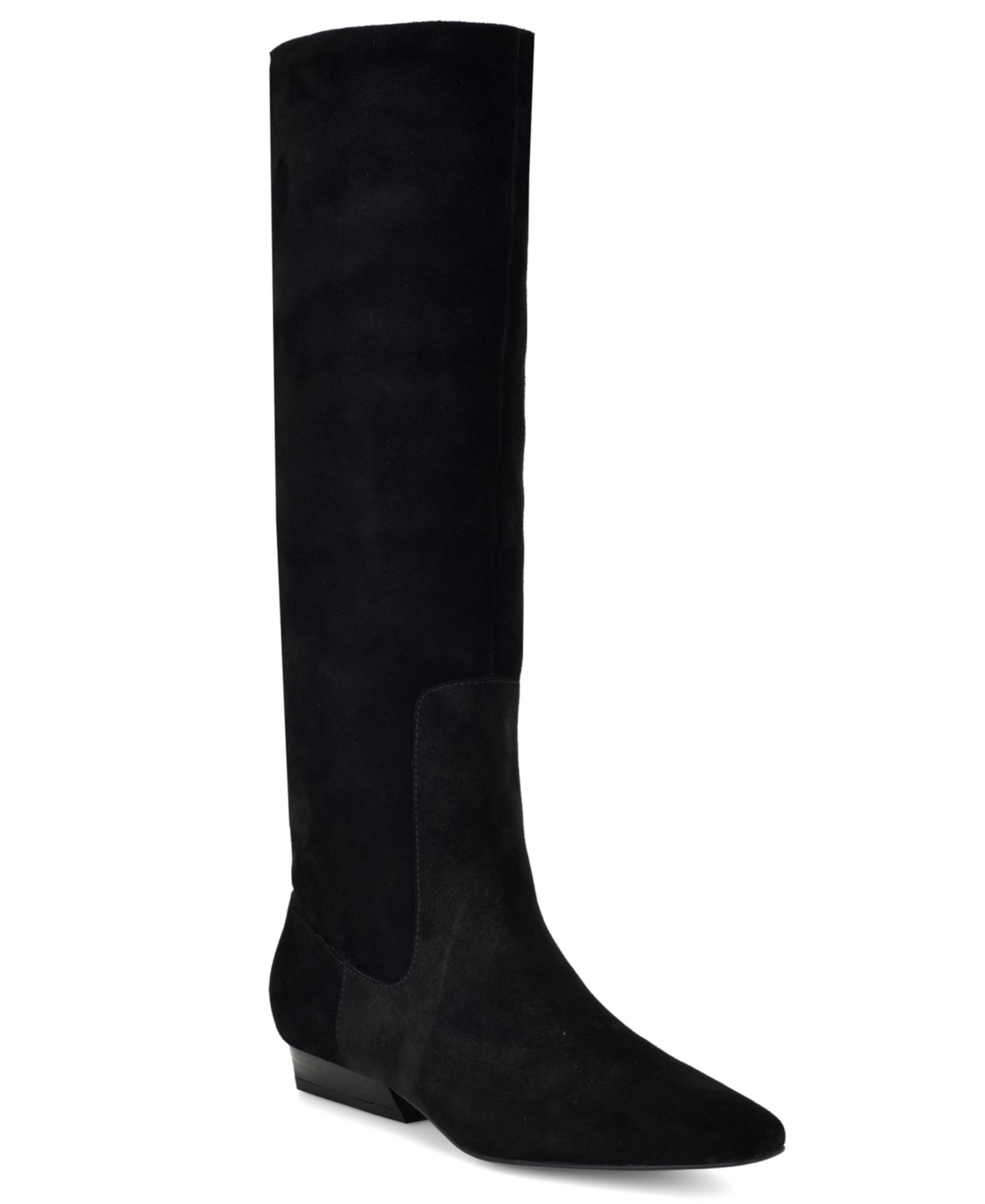 Женские ботинки Nine West Morisa Tall Suede Dress Boots, цвет: Чёрный замшевый — фото 1