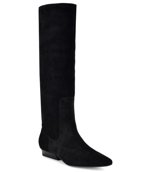 Женские ботинки Nine West Morisa Tall Suede Dress Boots, цвет: Чёрный замшевый