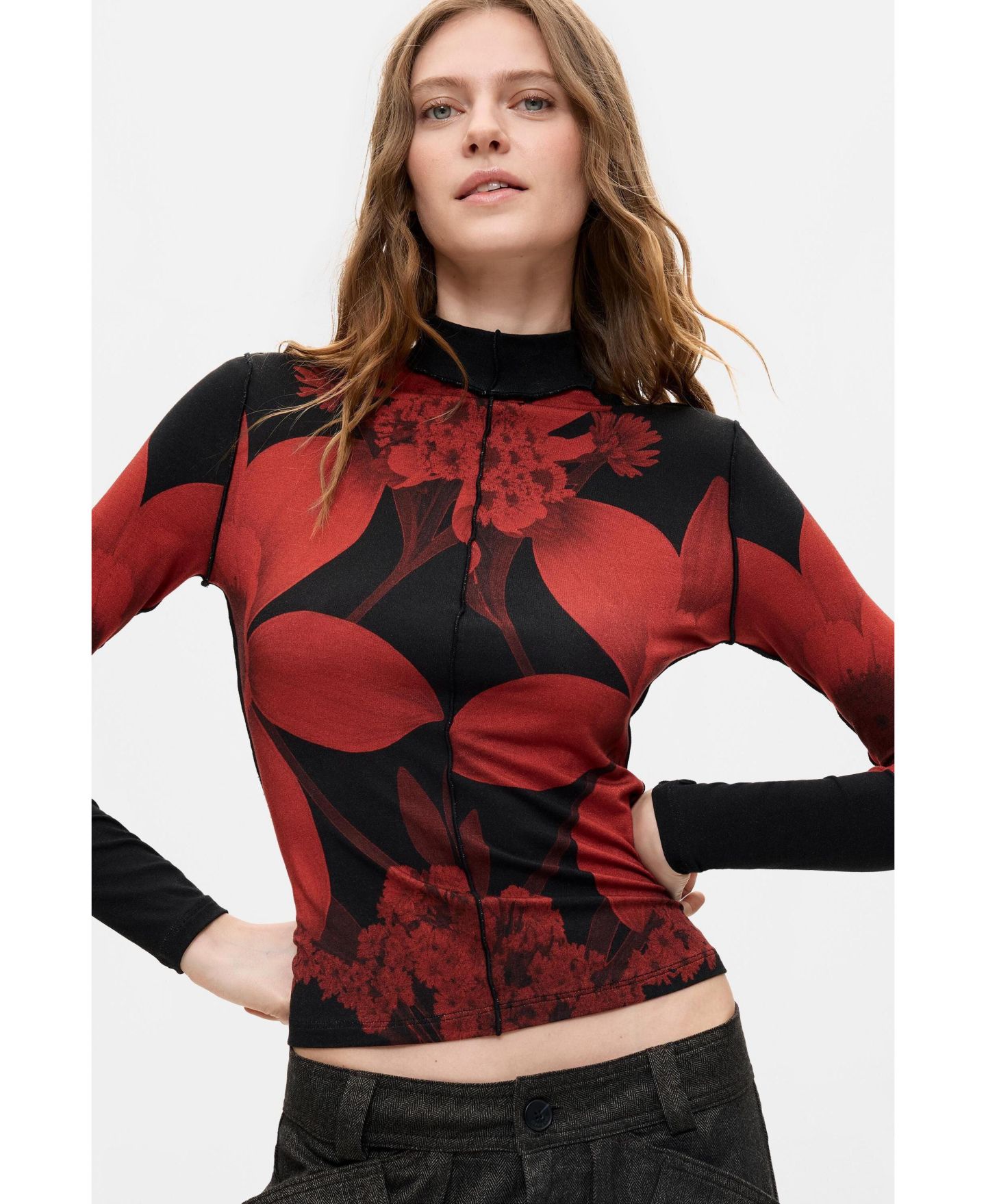 Женская футболка Desigual Printed knit, цвет: Чёрный — фото 4