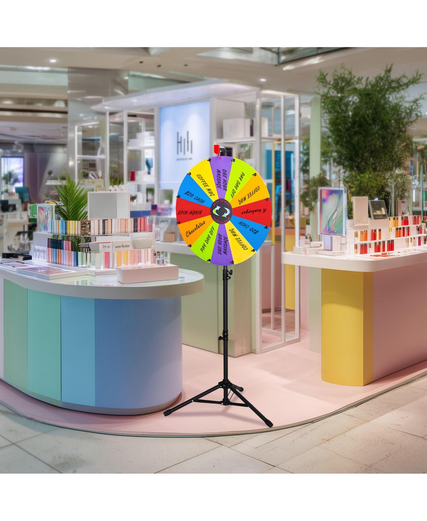 Детские игрушки WinSpin 24" DIY Modular Prize Wheel 12 Slots with Floor Stand Height Adjustable for Carnival Spinner Game Events School, цвет: Natrual — фото 9
