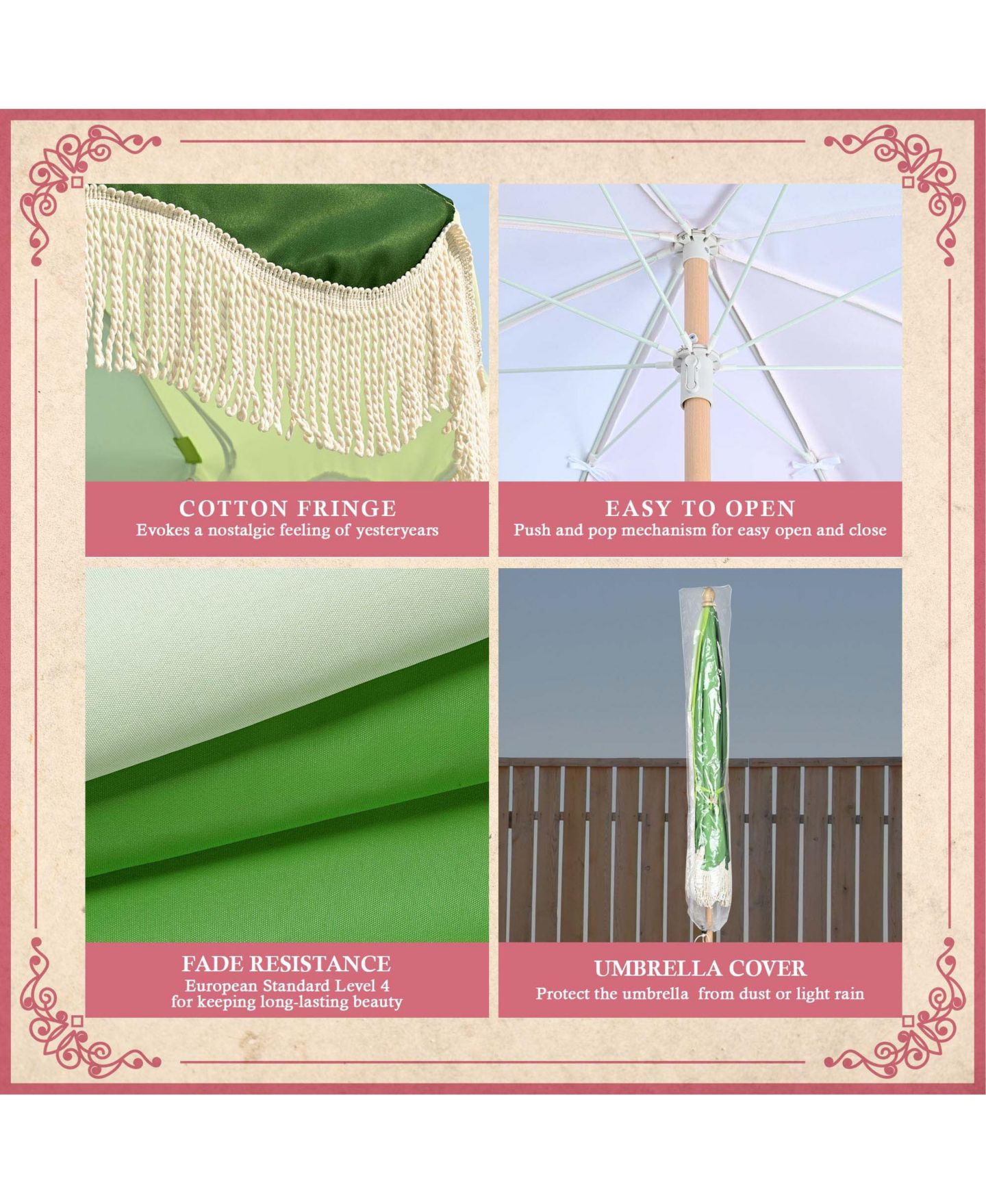 Детская игрушка WinSpin 24" Modular Prize Wheel Tabletop with Palm Springs Green Fringe Umbrella for Outdoor Pop-up Shop Craft Booth, цвет: Natrual — фото 9