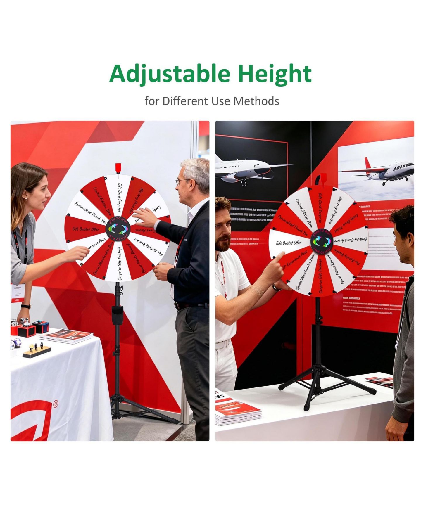 Детская игрушка WinSpin 24" Display Prize Wheel Red and White DIY Floor Stand 12 Slot Modular Custom Spinning Wheel Pop Up Trade Show, цвет: Natrual — фото 9