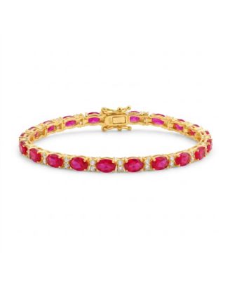 Classic Sterling Silver Vibrant Colored 4MM CZ Tennis Bracelet