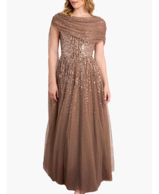 Women's Moonlight Sequin Draped Gown