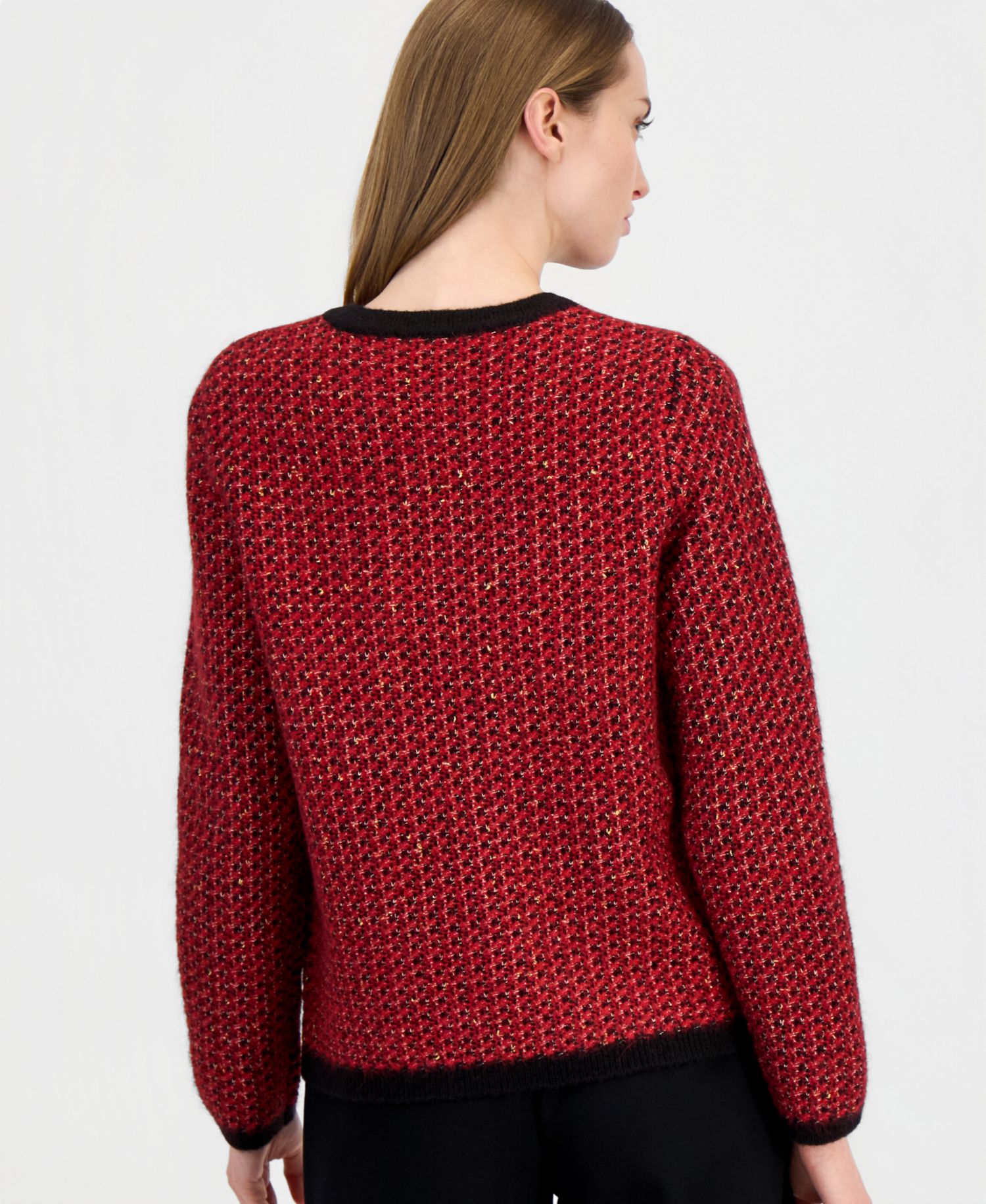 Women's Lurex Boucl&eacute; Cardigan