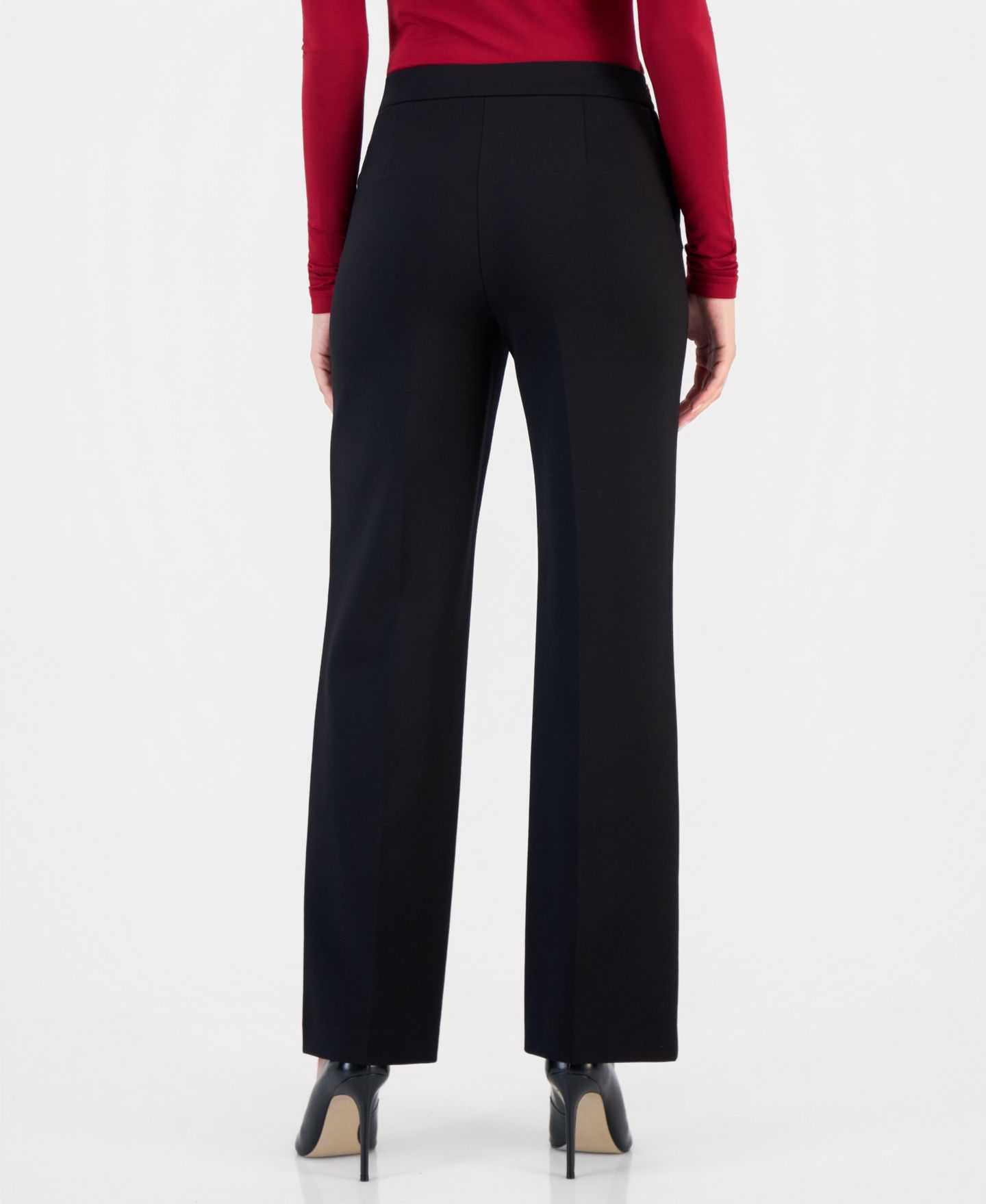 Женские брюки Anne Klein Sailor High-Waist Wide-Leg, цвет: Чёрный — фото 4