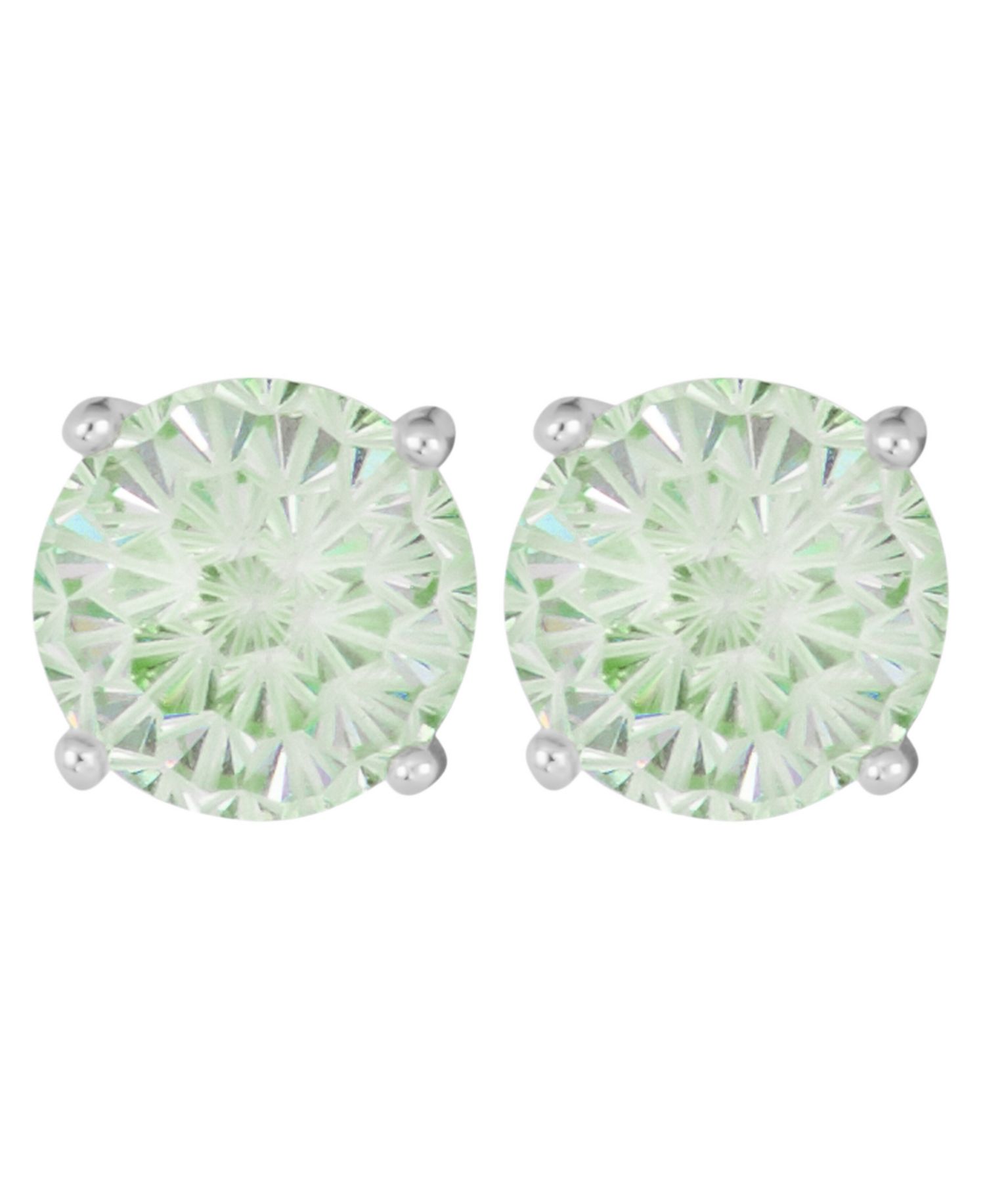 Sterling Silver Starlight Cubic Zirconia Solitaire Stud Earrings