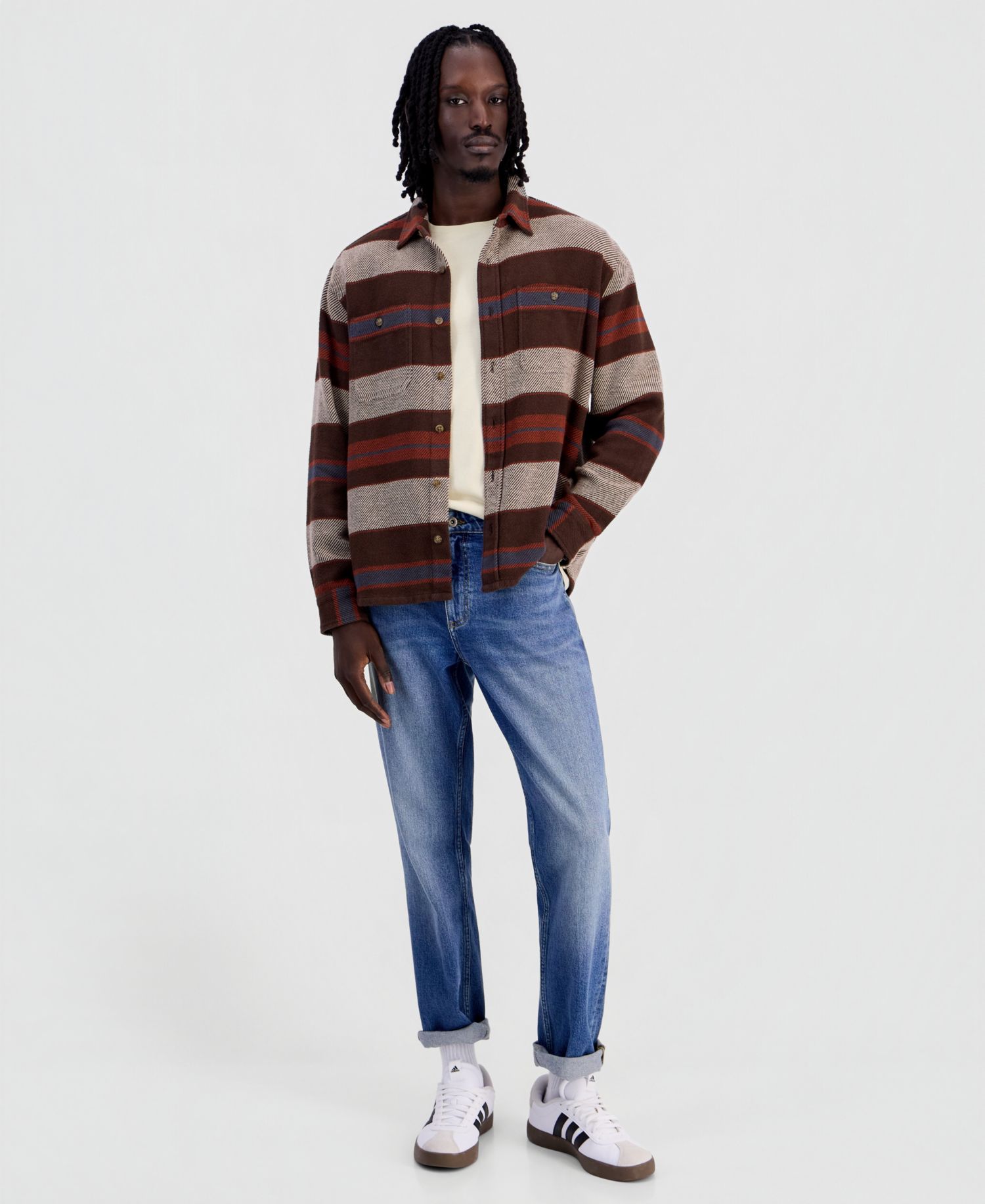Men's Jim Blanket Stripe Long-Sleeve Overshirt