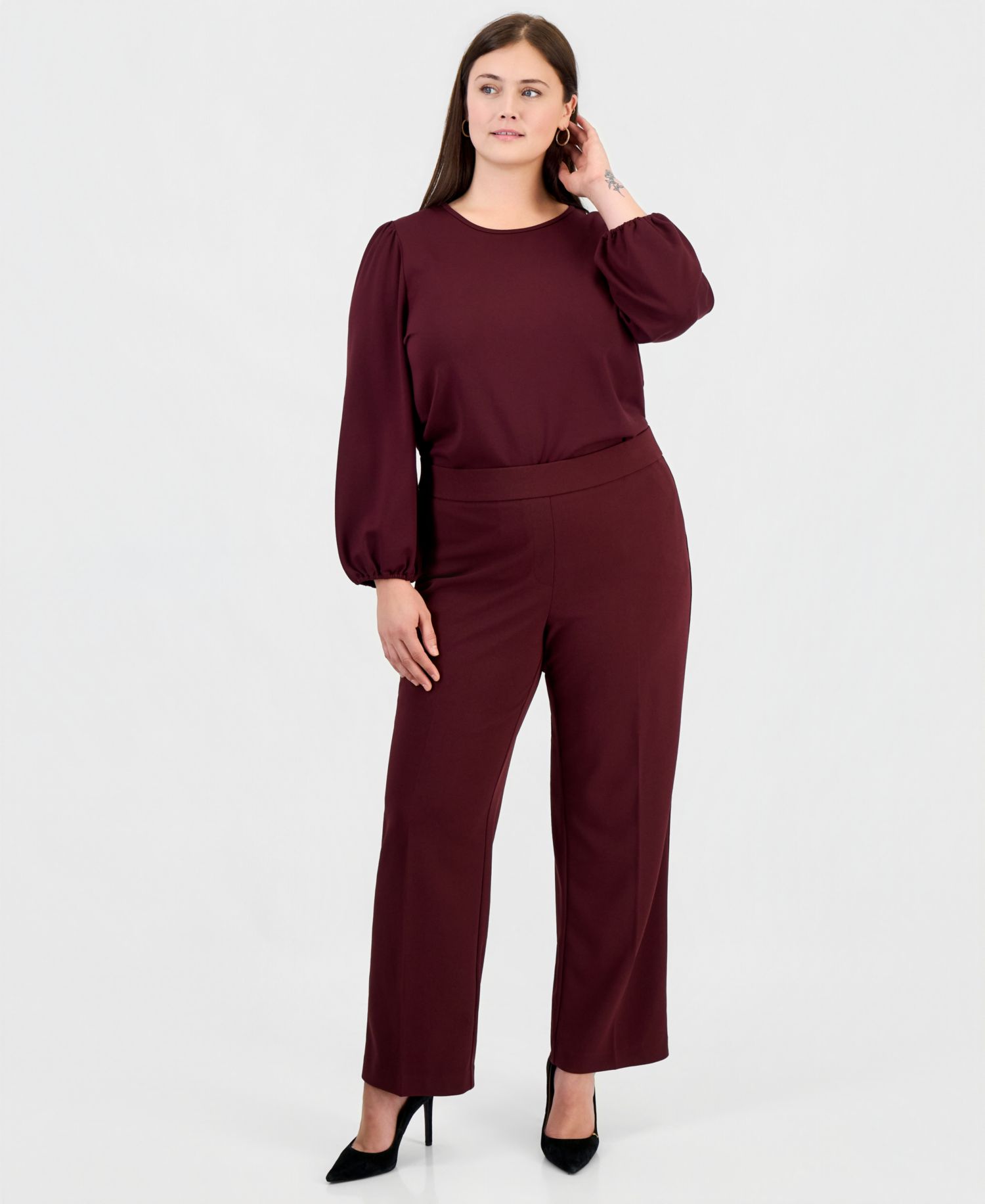 Plus Size Pull-On Slash Pocket Pants