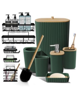 Modern Complete Bathroom Decor and Shower Caddy Set