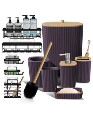 Modern Complete Bathroom Decor and Shower Caddy Set