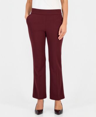 Petite Pull-On Straight-Leg Pants