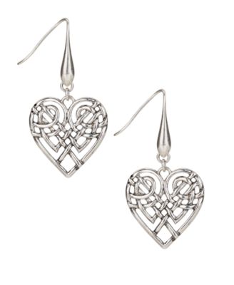 Scandinavian Knot Collection Heart Hoop Earrings