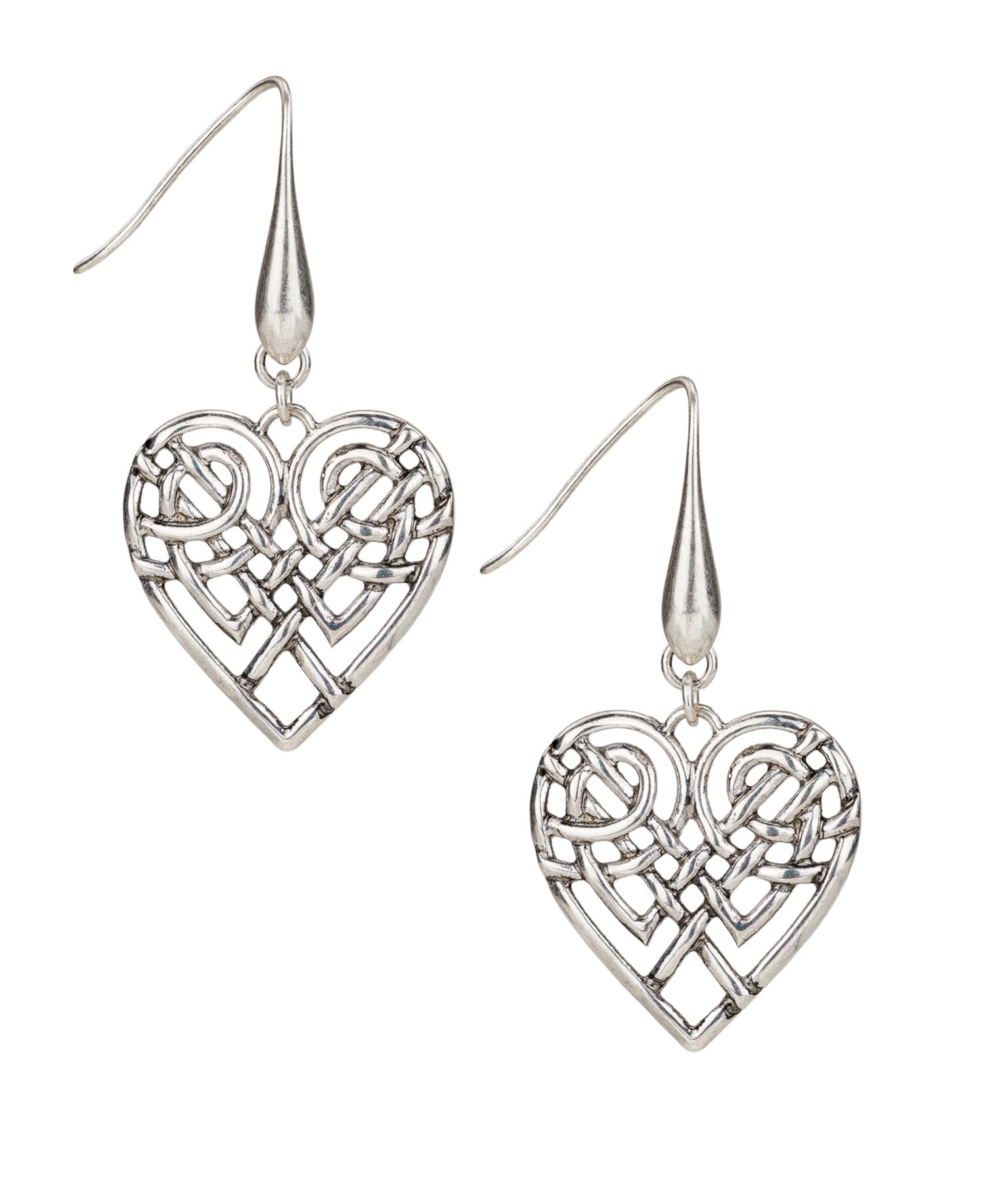Scandinavian Knot Collection Heart Hoop Earrings