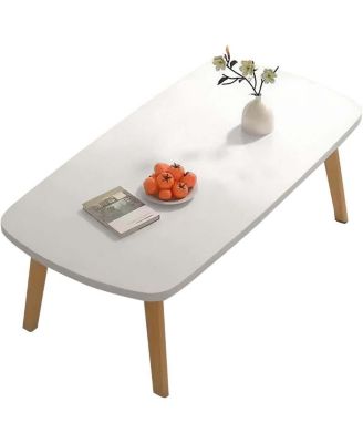 Foldable Coffee Table for Small Spaces, Low Floor Study Table, Wood Folding Table for Living Room, Bedroom, Dorm